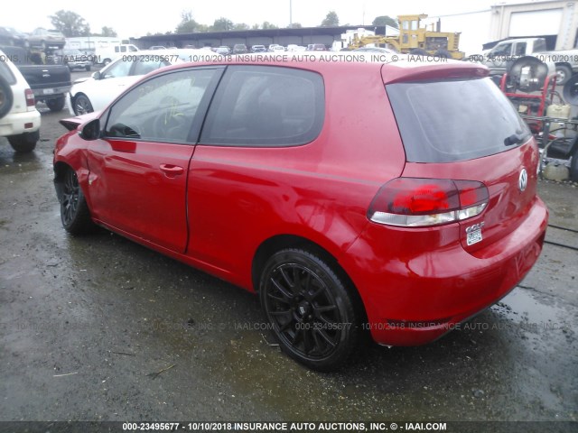 WVWAA7AJ2AW289737 - 2010 VOLKSWAGEN GOLF 红色 照片 3