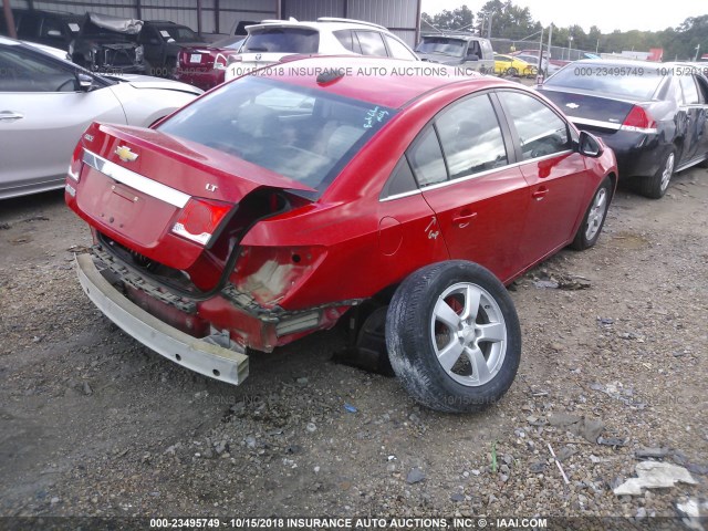 1G1PE5SB0G7102064 - 2016 CHEVROLET CRUZE LIMITED LT RED photo 4