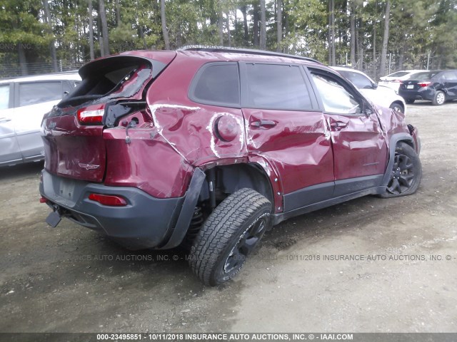 1C4PJMBS0HW564192 - 2017 JEEP CHEROKEE TRAILHAWK RED photo 4