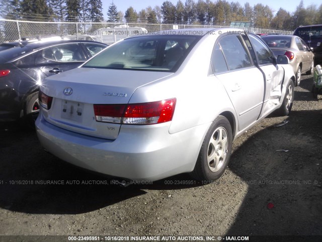 5NPEU46F36H026911 - 2006 HYUNDAI SONATA GLS/LX SILVER photo 4