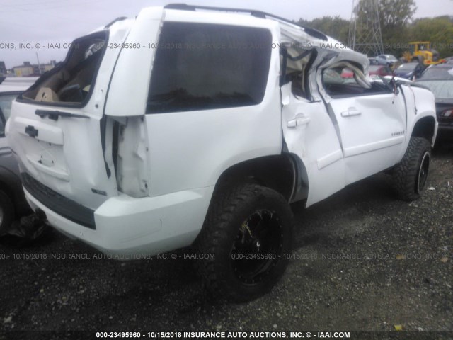 1GNFK23069R160220 - 2009 CHEVROLET TAHOE K1500 LT WHITE photo 4