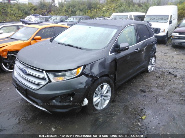 2FMPK4J85JBB52601 - 2018 FORD EDGE SEL GRAY photo 2