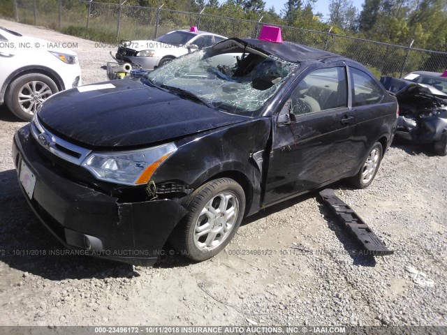 1FAHP33N78W241771 - 2008 FORD FOCUS BLACK photo 2