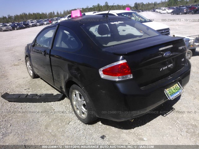 1FAHP33N78W241771 - 2008 FORD FOCUS BLACK photo 3