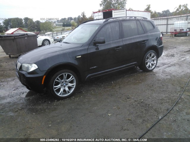 WBXPC93469WJ24425 - 2009 BMW X3 XDRIVE30I BLACK photo 2