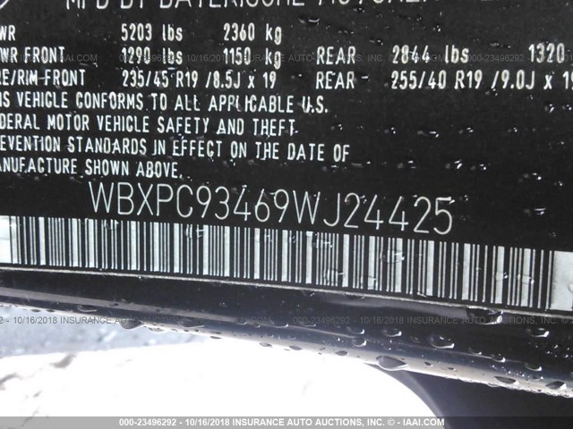 WBXPC93469WJ24425 - 2009 BMW X3 XDRIVE30I BLACK photo 9