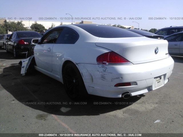 WBAEH13446CR46111 - 2006 BMW 650 I WHITE photo 3