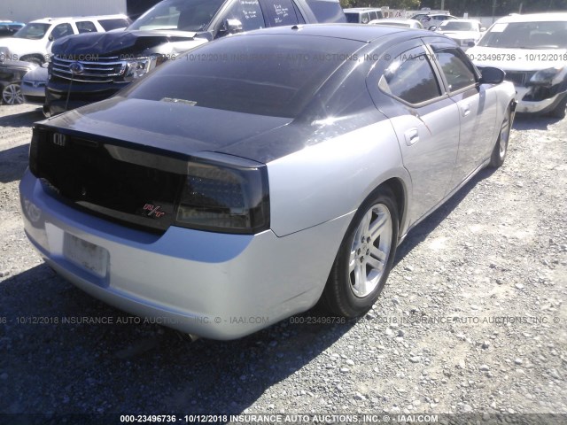 2B3KA53H46H363900 - 2006 DODGE CHARGER R/T SILVER photo 4