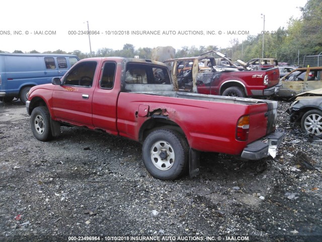 4TAWN72N3VZ228036 - 1997 TOYOTA TACOMA XTRACAB RED photo 3