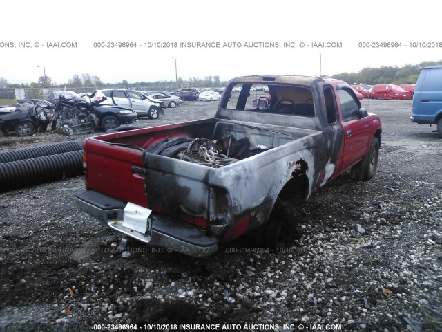 4TAWN72N3VZ228036 - 1997 TOYOTA TACOMA XTRACAB RED photo 4