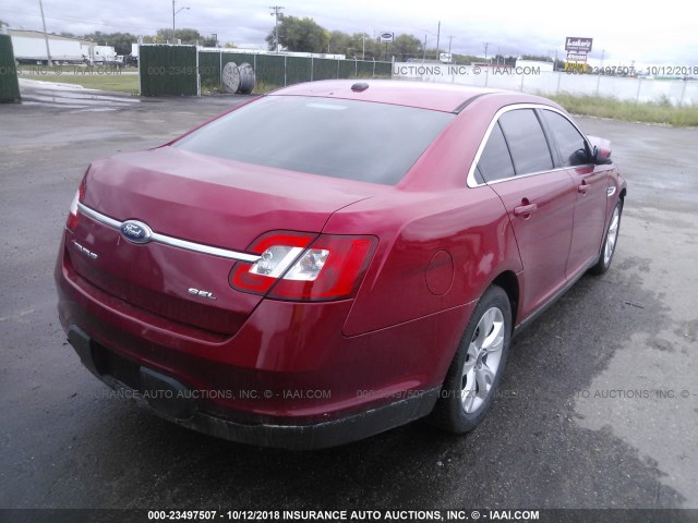 1FAHP2EW1CG123783 - 2012 FORD TAURUS SEL RED photo 4