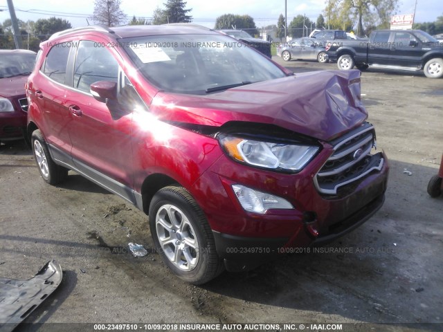 MAJ6P1UL5JC199682 - 2018 FORD ECOSPORT SE RED photo 1