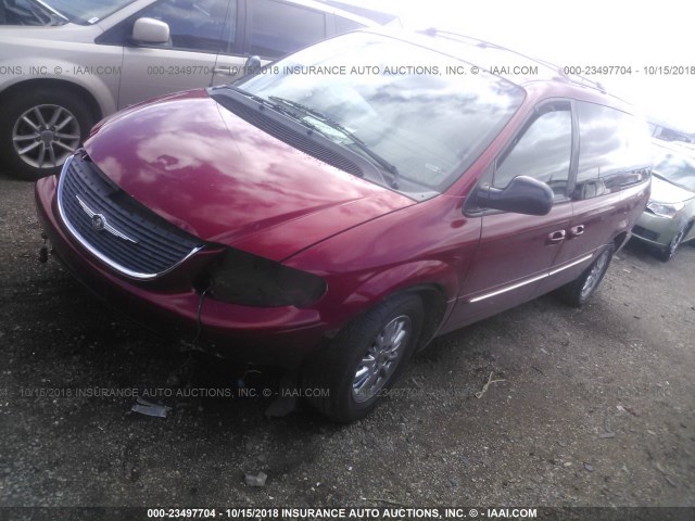 2C8GP64L82R646783 - 2002 CHRYSLER TOWN & COUNTRY LIMITED RED photo 2