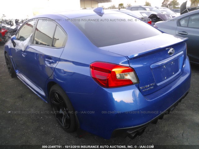 JF1VA1G68F9805502 - 2015 SUBARU WRX LIMITED BLUE photo 3