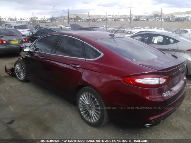 3FA6P0K95ER201651 - 2014 FORD FUSION TITANIUM RED photo 3