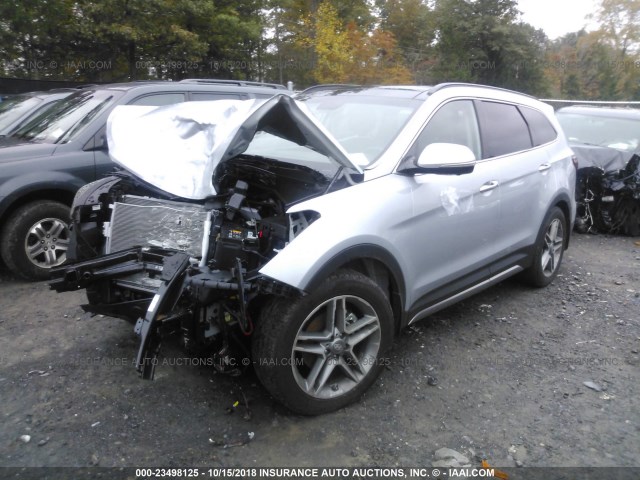 KM8SRDHF4JU270353 - 2018 HYUNDAI SANTA FE SE/LIMITED SILVER photo 2