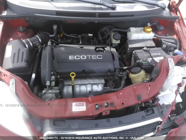 KL1TD6DE4AB109827 - 2010 CHEVROLET AVEO LS/LT BURGUNDY photo 10