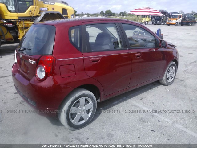KL1TD6DE4AB109827 - 2010 CHEVROLET AVEO LS/LT BURGUNDY photo 4