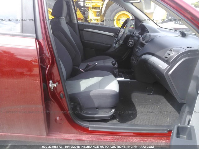 KL1TD6DE4AB109827 - 2010 CHEVROLET AVEO LS/LT BURGUNDY photo 5