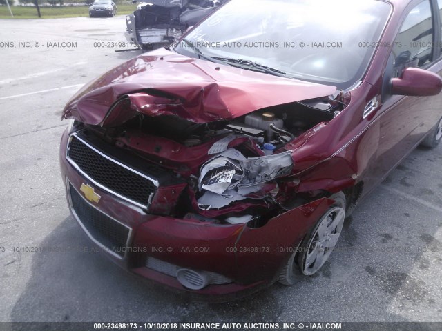 KL1TD6DE4AB109827 - 2010 CHEVROLET AVEO LS/LT BURGUNDY photo 6