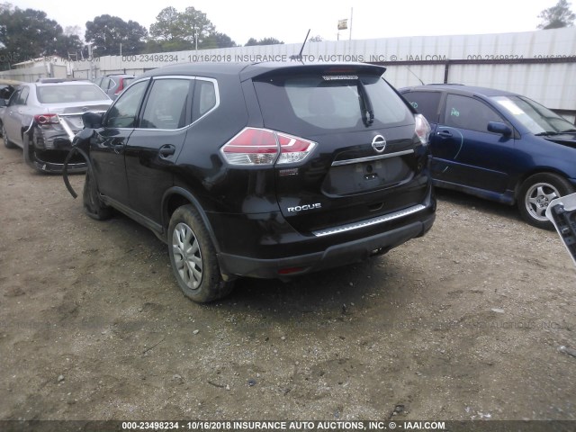 KNMAT2MTXGP667591 - 2016 NISSAN ROGUE S/SL/SV BLACK photo 3