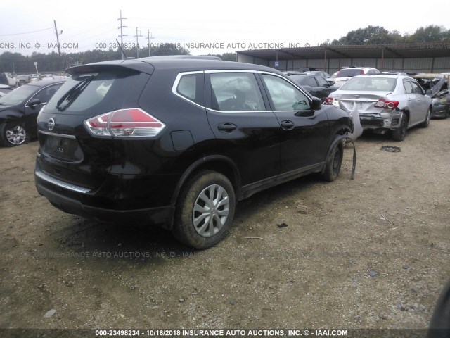 KNMAT2MTXGP667591 - 2016 NISSAN ROGUE S/SL/SV BLACK photo 4