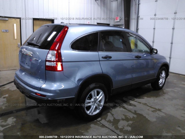 5J6RE4H56BL072378 - 2011 HONDA CR-V EX Light Blue photo 4