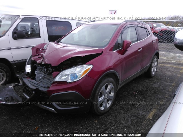 KL4CJASB3GB651257 - 2016 BUICK ENCORE BURGUNDY photo 2