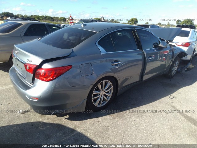 JN1BV7AP8EM688136 - 2014 INFINITI Q50 PREMIUM/SPORT GRAY photo 4