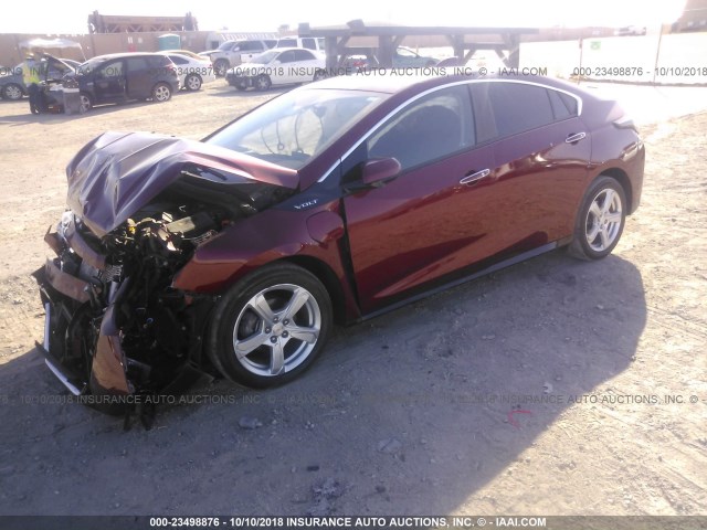 1G1RC6S59HU108933 - 2017 CHEVROLET VOLT LT RED photo 2