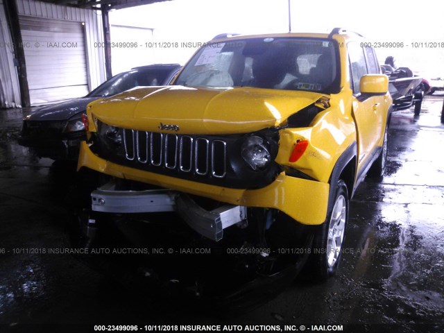 ZACCJBBT1FPC16391 - 2015 JEEP RENEGADE LATITUDE YELLOW photo 6