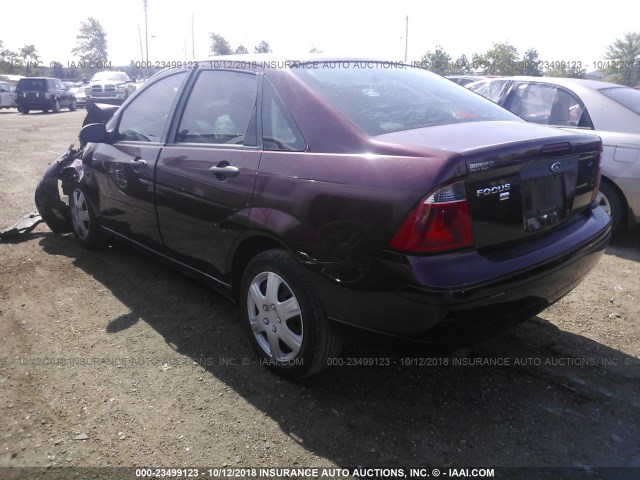 1FAFP34N27W314341 - 2007 FORD FOCUS ZX4/S/SE/SES MAROON photo 3