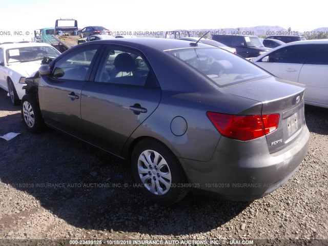 KNAFU4A25D5701371 - 2013 KIA FORTE EX GRAY photo 3