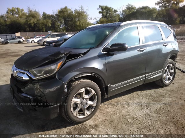 7FARW2H88JE031094 - 2018 HONDA CR-V EXL GRAY photo 2