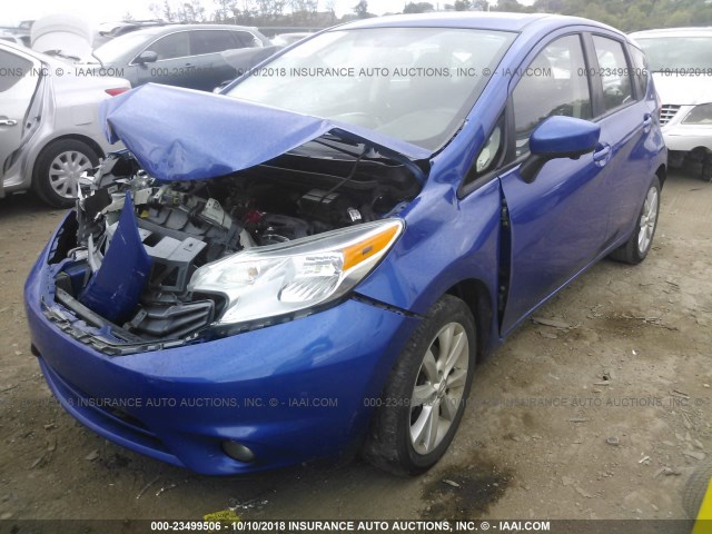 3N1CE2CPXFL445475 - 2015 NISSAN VERSA NOTE S/S PLUS/SV/SL/SR BLUE photo 2