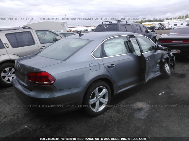 1VWBP7A3XCC105134 - 2012 VOLKSWAGEN PASSAT SE GRAY photo 4