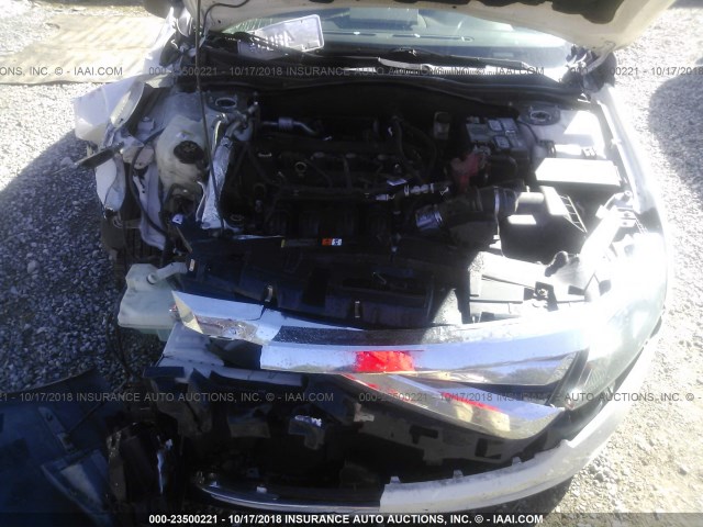 3FAHP0GA7AR255376 - 2010 FORD FUSION S WHITE photo 10