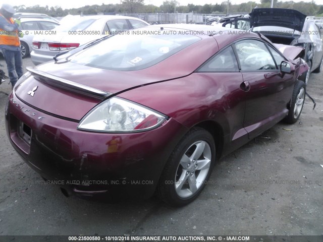 4A3AK24F76E048208 - 2006 MITSUBISHI ECLIPSE GS MAROON photo 4