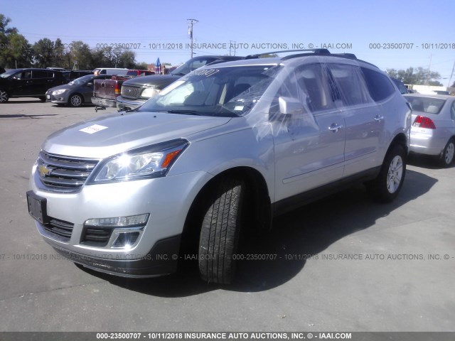 1GNKRGKD1EJ116145 - 2014 CHEVROLET TRAVERSE LT SILVER photo 2