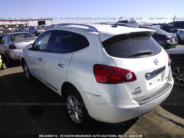 JN8AS5MV0CW376964 - 2012 NISSAN ROGUE S/SV WHITE photo 3