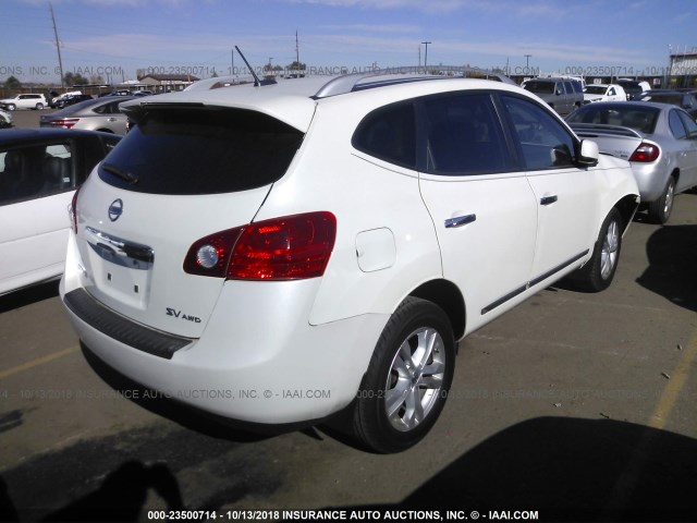 JN8AS5MV0CW376964 - 2012 NISSAN ROGUE S/SV WHITE photo 4