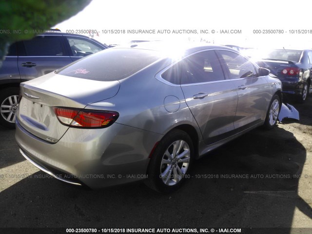 1C3CCCAB3FN747288 - 2015 CHRYSLER 200 LIMITED SILVER photo 4