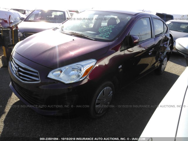 ML32F3FJ4HH003346 - 2017 MITSUBISHI MIRAGE G4 ES იასამნისფერი ფოტო 2