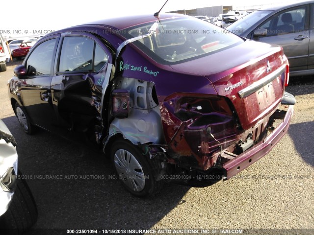 ML32F3FJ4HH003346 - 2017 MITSUBISHI MIRAGE G4 ES იასამნისფერი ფოტო 3