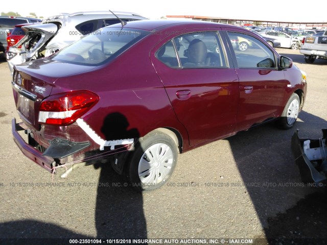 ML32F3FJ4HH003346 - 2017 MITSUBISHI MIRAGE G4 ES იასამნისფერი ფოტო 4