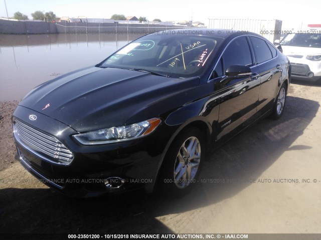 3FA6P0RU1DR282186 - 2013 FORD FUSION TITANIUM HEV BLACK photo 2