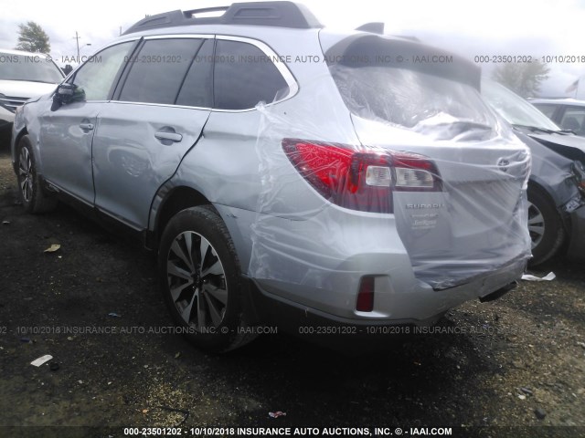 4S4BSBNC6G3239199 - 2016 SUBARU OUTBACK 2.5I LIMITED GRAY photo 3