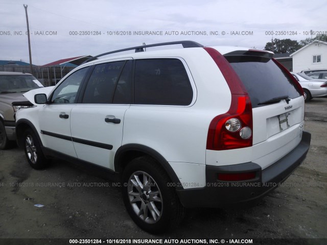 YV1CZ91H041054372 - 2004 VOLVO XC90 T6 WHITE photo 3