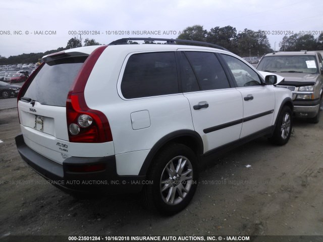 YV1CZ91H041054372 - 2004 VOLVO XC90 T6 WHITE photo 4