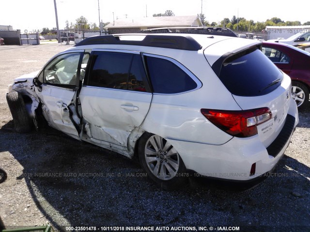 4S4BSBCC0F3239667 - 2015 SUBARU OUTBACK 2.5I PREMIUM WHITE photo 3